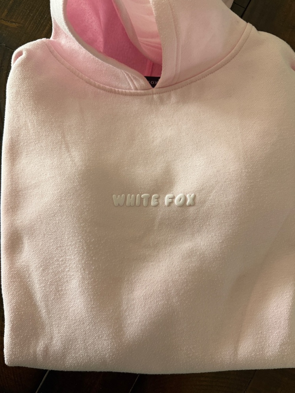 White Fox Light Pink Hooded Sweatshirt